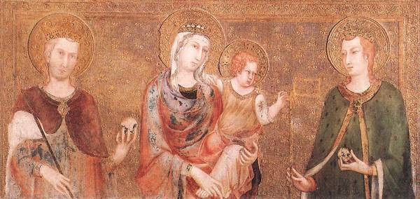 SIMONE MARTINI Madonna And Child Between St Stephen And St Ladislaus